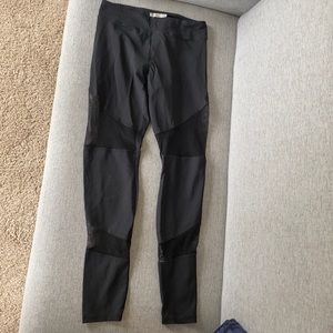 black mesh paneling leggings